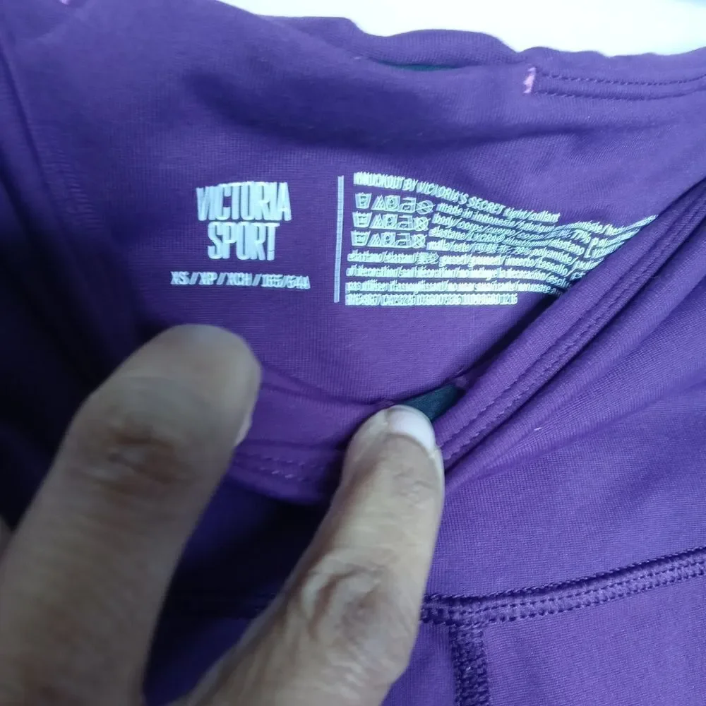 Victoria's Secret Sport Purple Mid Rise Leggings with Mesh Cutouts